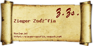 Zieger Zsófia névjegykártya